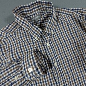Ash & Erie Button Down Shirt Mens Medium Slim Gingham Check Long Sleeve